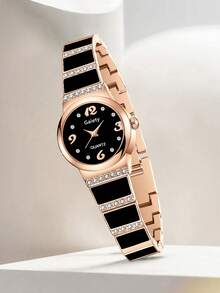 1 pieza Reloj de cuarzo para mujer, estilo elegante minimalista de lujo con escala y dial de números, adecuado para uso diario, decoración de fiestas, Día de San Valentín, Día de la Madre, Acción de Gracias y varios regalos festivos - Unitalla - Ver 2
