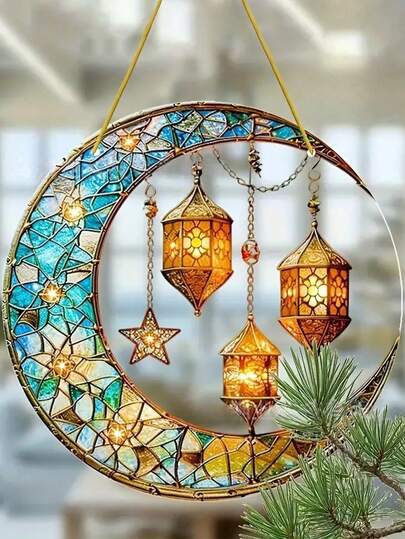 2D Crescent Moon Lantern Decor, Middle Eastern Islamic Style Star Decorations, Ramadan Wall Hanging, Festival Decor, Ramadan Celebration Supplies. Ramadan Blessings, Ramadan Home Decor, Ramadan Tablecloth, Ramadan Design, Ramadan Gifts, Ramadan Lighting, Ramadan Supplies, Ramadan Kitchen Supplies, Ramadan Greetings, Ramadan Lanterns