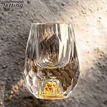 Copa de cristal de lujo para Sake Shochu, copa deé de doble fondo, lámina dorada, regalos de alta gama, licor duro UEVJ - verde - Ver 7