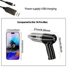 3-In-1 Car Vacuum Cleaner, Strong Suction Portable Cordless Vacuum Cleaner For Wet & Dry Use, 2400mAh Car Accessories - Black - View 9