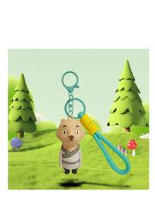 1pc Cartoon Version Cute Monster Plush Doll Keychain Bag Charm Accessory - Multicolor - View 4