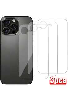 3片装 6.9 英寸钢化玻璃后盖屏幕保护膜 [9H 硬度] 高清钢化玻璃后盖，适用于 17 Pro Max、17 Pro、17 Air、16 Pro、16 Plus、15、15 Pro Max、15、15 Plus、15 Pro、14 Pro Max、13 Pro Max、12、11 Pro Max，防刮花，易于安装，后盖保护膜 - 無色 - 查看 18