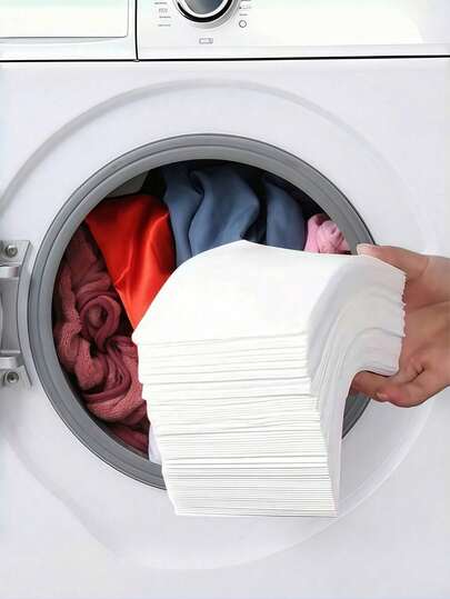 50/100pcs 11*14Cm Color-Absorbing Laundry Tablets, 1 Pack (50pcs) Laundry Color Absorbing Paper, For Washing Machine, Anti-Staining And Anti-Color Mixing Laundry Paper, Prevent Color Transfer Fading, Keep Original Color, Color-Absorbing Washing Accessories, Suitable For Cleaning Sheets, Curtains, Clothes And Other Fabrics, Home Dormitory Washing Machine, Household Items.