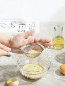 1/3/6 st. finmaskig sil i rostfritt stål, premiumköksredskap för skumning av soppa, siktning av mjöl och bakning, värmebeständig, lätt att rengöra - Silver - Visa 3