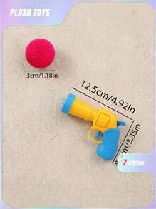 PETSIN CAT Pom-Poms Launcher Toys, Random Color Cat Pom-Poms Self-Hi ToysThe Product Image Has A Method Of Use,Consumables Pet Interactive Launch Pom-Poms Toy Gun 1pc - Multicolor - View 3
