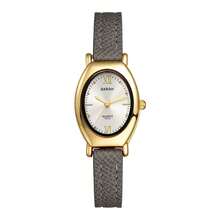 Rofusn Reloj de mujer de cuarzo analógico ovalado: Correa de PU, esfera punteada - Adecuado para todas las estaciones - Gris - Ver 13
