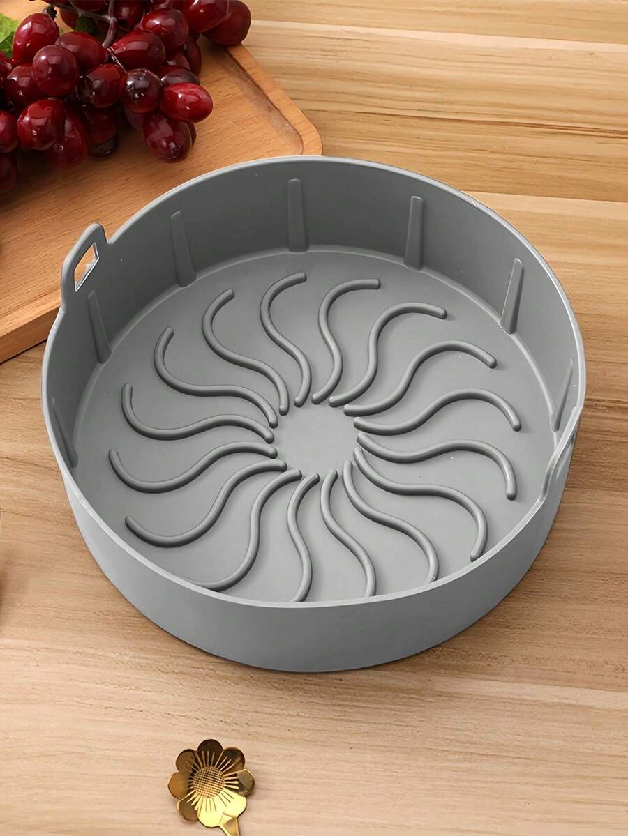 2pcs Round Basket Tray, Nonstick Reusable Air Fryer Pot Iners, Oven Microwave Cake Pan Kitchen Accessores - Multicolor - View 1