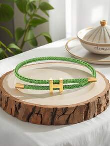 1pc H-Shaped Buckle Rope Elegant Adjustable Bracelet, Suitable For Women's Daily Wear And Gift - Pull-out Strap - View 18