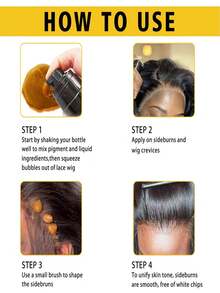Glowly Beauty Lace Tint Mousse For Wigs, 200ml Medium Brown, Natural Melting Formula With Wig Installation Kit - 黑色 - 查看 4