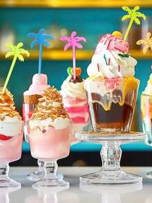 1/10/20支装塑料鸡尾酒搅拌棒，鸡尾酒调酒工具，适用于果汁、巧克力、牛奶、椰子饮料 - 彩色 - 查看 4