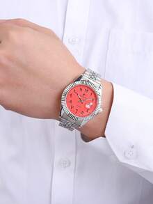 RICECGO A Men's Wristwatch With Eye-Catching Colors That Complement Street-Style Outfits, Exuding A Vibrant And Stylish Vibe - Silver - View 6