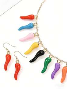 [Quantity] Pcs Vivid Multicolor 3D Red Chili Pendant, Suitable For DIY Earrings, Necklace, Bracelet And Keychain - Spicy Style Jewelry Making Accessories, Jewelry Making Charm - Chili - View 7