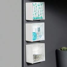 Minimalist Bathroom Wall Mounted Flip Cover Small Item Storage Box, No Drilling Required - Wall-mounted Flip-top Storage Box - View 1