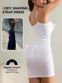 Suprenx Adjustable Strap Waist Shaping Bodycon Dress - White - View 1