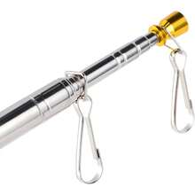 1 Set Asta de bandera extensible, incluye 1 pieza Asta de bandera telescópica de acero inoxidable de 2,5 m y 4 piezas de ganchos, poste extensible resistente para uso en exteriores - JJ1419 - Ver 4