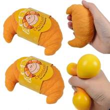 1个软绵绵的牛角包 - 解压玩具 - 挤压玩具 - 软绵绵玩具 - 指尖玩具 - 史迪奇玩具 - 旅行玩具 - 课堂指尖玩具 - 迷你洗澡玩具 - 圣诞文具减压球，生日礼物，完美礼物，复活节礼物，圣诞节礼物，万圣节礼物，平安夜礼物，玩具，游戏 - 彩色 - 查看 7