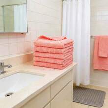 3/6/12/24条装超柔软面巾，优质超细纤维毛巾，高吸水性速干珊瑚绒面巾，多用途面巾，适用于浴室、酒店和健身房 - 粉色 - 查看 5