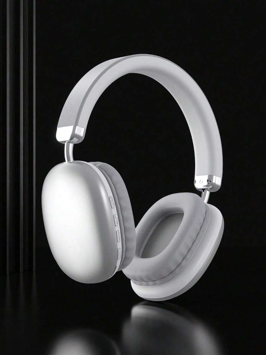 Cool Advanced Simplicity Style Wireless Headphones, Long Battery Life Over-Ear Headset With Adjustable Design, Ideal For Music, Sports, Gaming - Push Button Volume Control, Type-C Charging, Rechargeable Lithium Polymer Battery - Silver - View 1