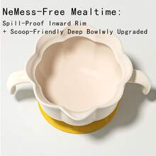 1pc Silicone Egg Shaped Bowl, Anti-Slip Bottom Feeding Bowl, Shatterproof And Anti-Flip Tableware Bowl - Multicolor - View 3