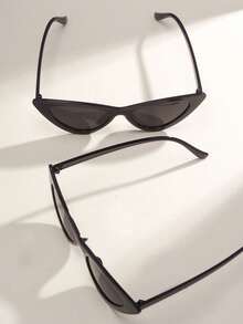 两副时尚简约眼镜，适合青少年和年轻人 - 黑色 - 查看 4