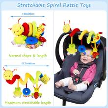 1pc Baby Hanging Rattle Toy, Car Seat Hanging Rattle Toy, Spiral Stroller Toy, Spiral Stroller Hanging Toy, Suitable For 0-6 Months Boys Girls, Newborn Gift (Ribbon Color Random) - Multicolor - View 2