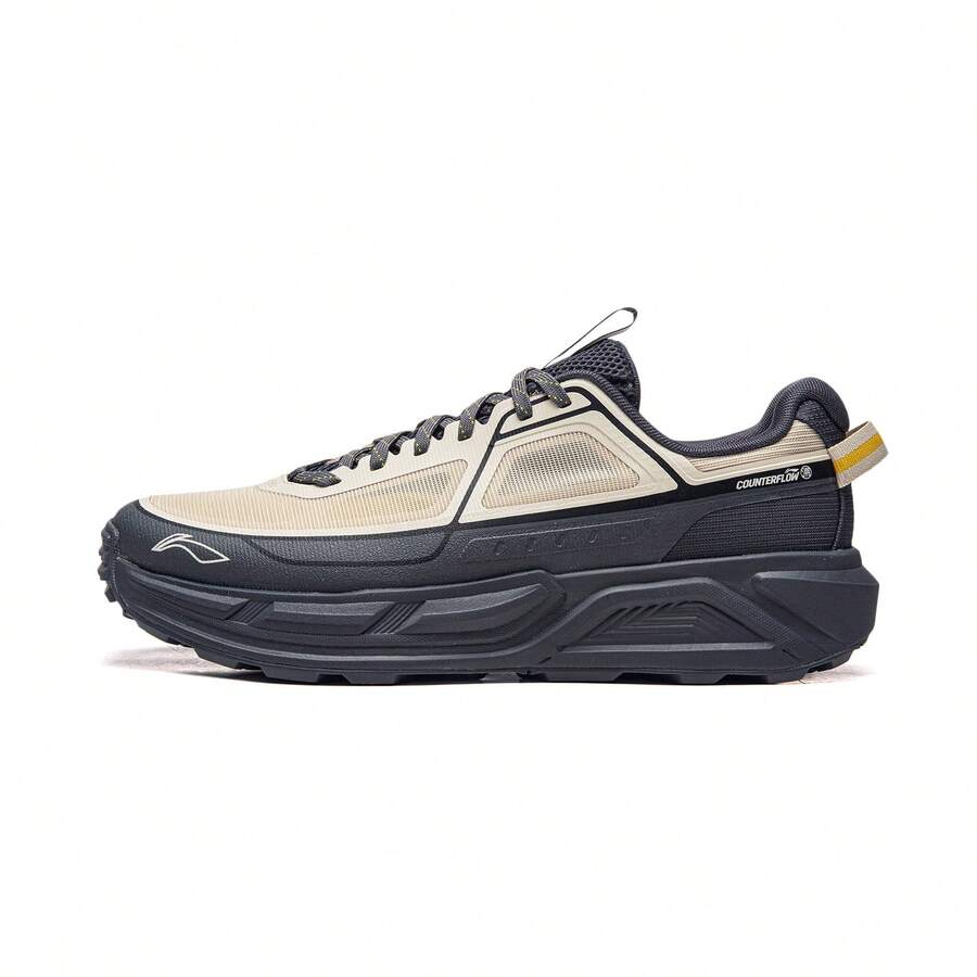 Giày leo núi ngoài trời Li-Ning AXJ STRIDE 2, giày thể thao thường ngày thoáng khí, giảm sốc dành cho nam và nữ, phù hợp cho hoạt động leo núi hàng ngày AHTW007 - Xám sỏi/Đen mun lạnh - Xem 1