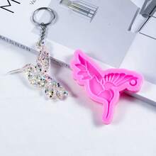 1pc Hummingbird Silicone Mold For Glossy Resin Crafts - Perfect For Keychains, Pendants, And Jewelry Making - Pink - View 8