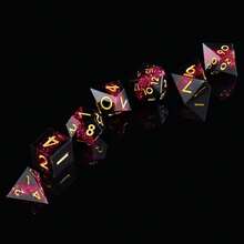 7颗多面骰子套装，手工制作，树脂材质，棱角分明，适用于D&D角色扮演游戏、万智牌、桌面角色扮演游戏、棋盘游戏：D20/D12/D10/D8/D6/D4/D% - 彩色 - 查看 11