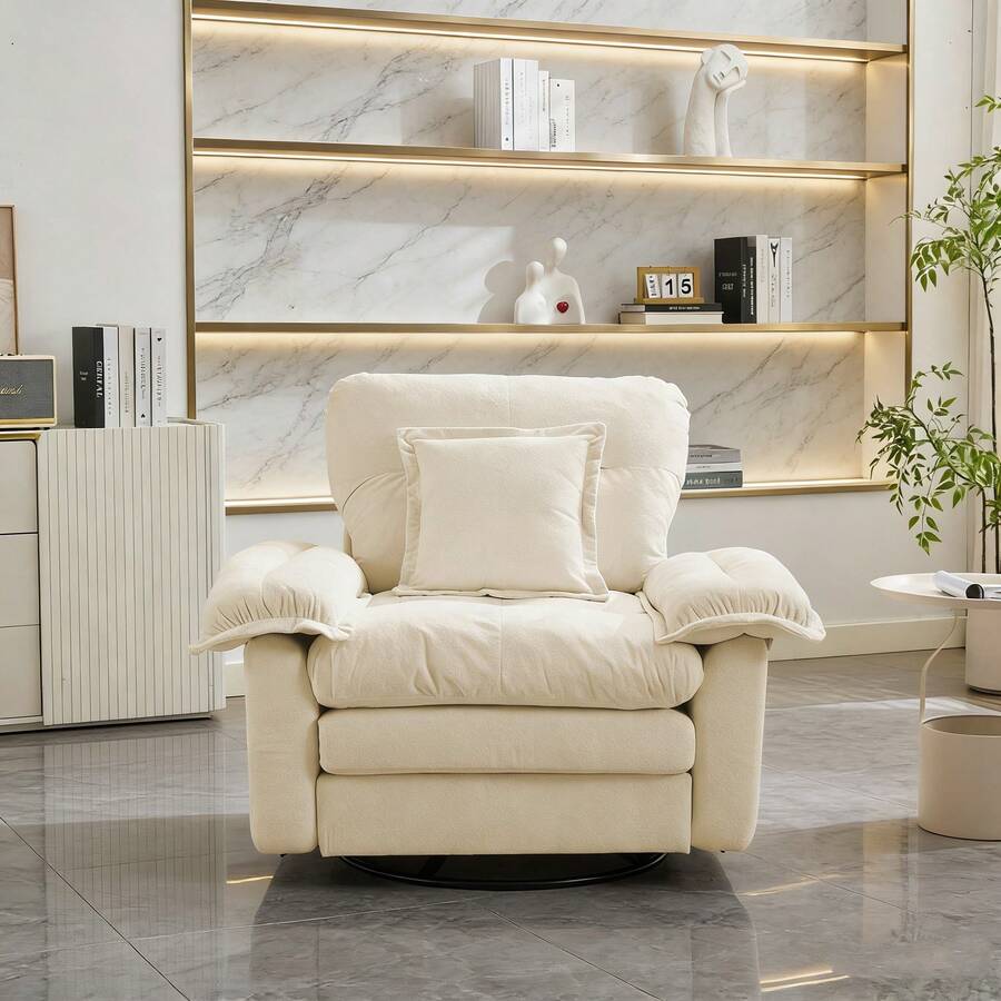 Living Room Chairs - Beige + Upholstered + 1 Seat - View 1