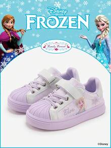 Disney 1 Pair Princess-Themed Children's Athletic Shoes, Including Princess, Anna, And Arendelle Princess Sneakers, Suitable For Daily, Holiday Sports And Outdoor Wear. Comfortable, Non-Slip, Durable And Breathable Soles - Purple - View 1