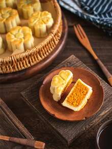4pcs ABS Flower Shaped 50g Commercial Mooncake Mold, DIY Hand Press Cookie Stamp, Pastry Baking Mold, Mooncake Maker, Wedding Festival Decorative Pastry Tool, Baking Tool, Kitchen Gadget - White - View 7