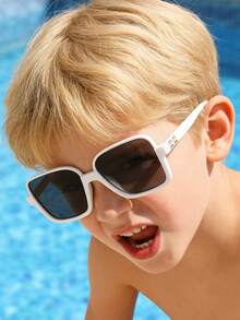 Gafas de montura grande versátiles y casuales para niños - Blanco - Ver 7