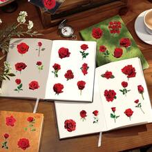 50 Pcs Transparent Red Rose Stickers - PET Waterproof For Wedding, Proposal & Gift Boxes, Phone Cases - 50PCS - View 7