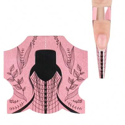 Nail Form Sticky Reusable Nail Forms 100 Pcs, Sturdy Nail Extension Forms For Poly Gel Builder Gel, Self-Adhesive Paper Nail Forms For Acrylic Nails Nail Model Stencils