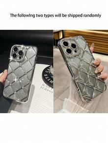 Sequins,Rhinestone 1pc Rhinestone Rhombus 6D Electroplated TPU Phone Case Compatible With IPhone 17/16/XR/XS Max/11/11 Pro/11 Pro Max/12/12 Pro/12 Pro Max/13/13 Pro/13 Pro Max/14/14 Pro/14 Pro Max/15/15 Pro/15 Plus/15 Pro Max, Protective Cover - Multicolor - View 4