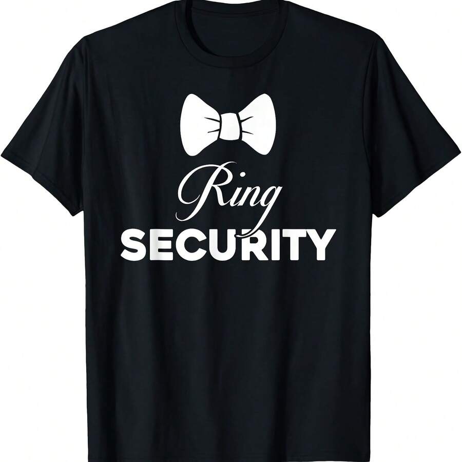Ring Security Tee Shirt - Wedding Outfit for Kids and Boys T-Shirt - Negro 5 - Ver 1