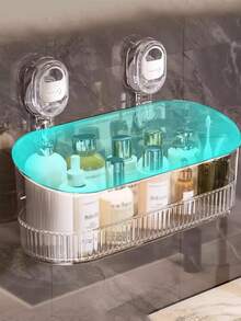 Bathroom Kitchen Suction Cup Shelf, Drill-Free Bathroom Vanity Organizer Rack, Plastic Storage Rack - Multicolor - View 10