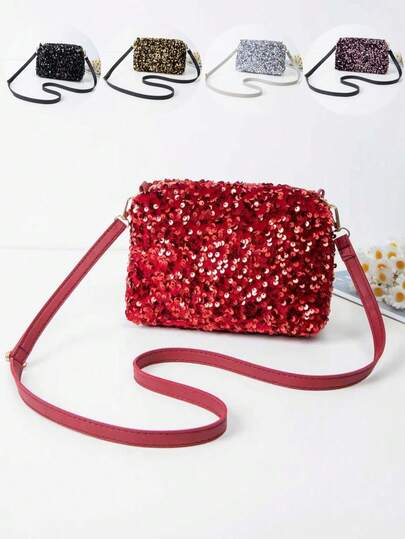 Sequin Fashion Women's Shoulder Bag, Ladies Small Crossbody Pillow Bag
