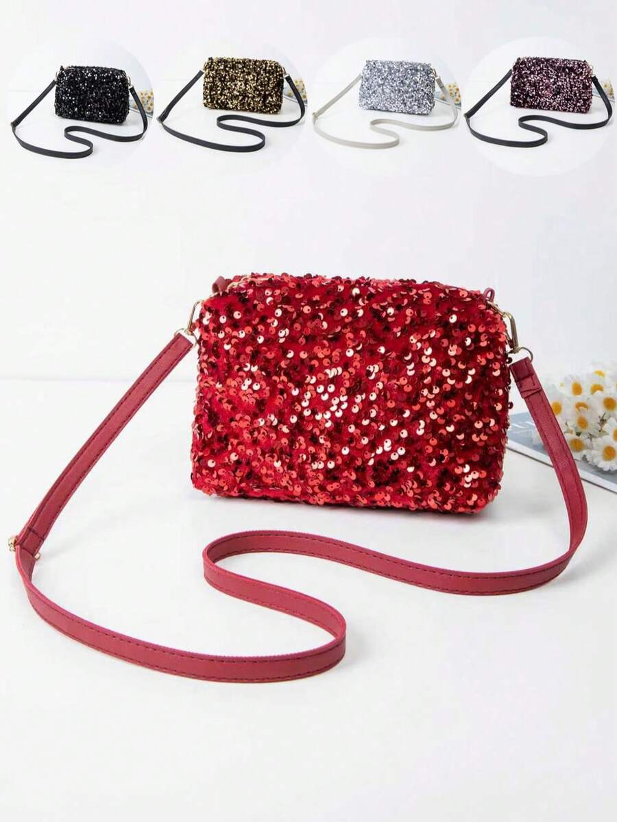 Sequin Fashion Women's Shoulder Bag, Ladies Small Crossbody Pillow Bag - Multicolor - View 1