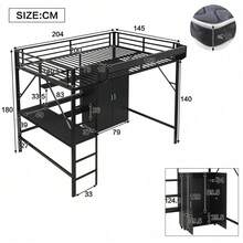 Kids Bed Frames, Headboards & Footboards - Black + MDF+Metal - View 9