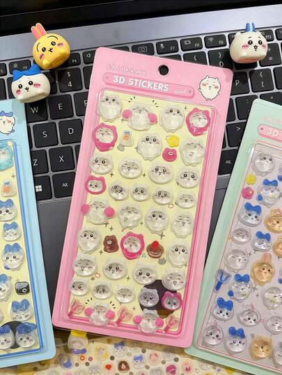 1pc Cute Cartoon Sticker | Self-Adhesive Sticker Suitable For DIY Craft Projects, INS Style Cartoon Pattern, Great For Decorating Albums, Diaries, Phone Cases, Desktops, Rooms And Laptops, Loved By Girls, Suitable As Gifts For Ramadan, Back To School And Valentine's Day