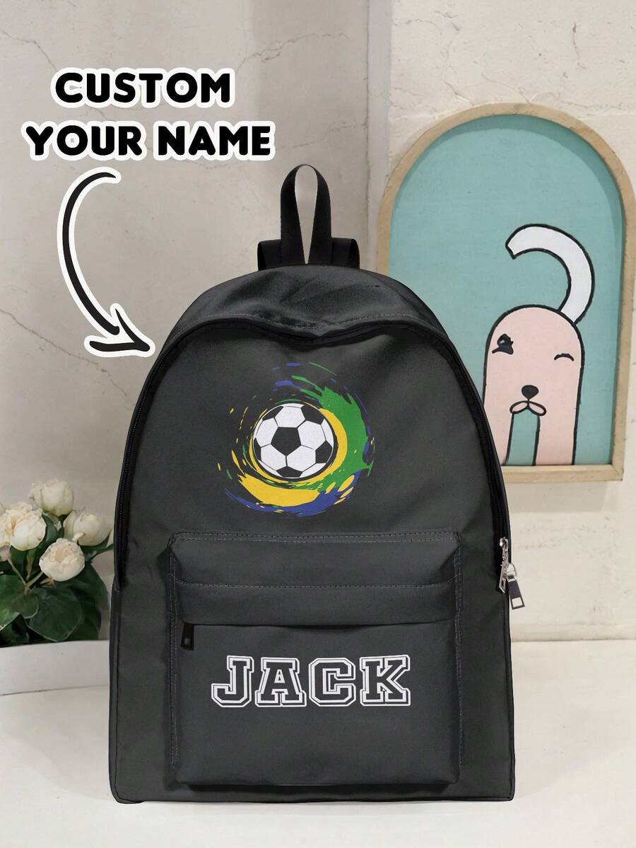 1pc Customized Name Backpack, Can Be Customized According To Your Unique Design, Perfect For Children, Print Your Own Name Or Print Your Sister's And Classmates' Names As A Gift To Give To Others - Multicolor - View 1