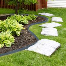 Flexible Plastic Lawn Edging, Flower Bed Edging, For Garden And Balcony - Anthracite Color -20m - View 7