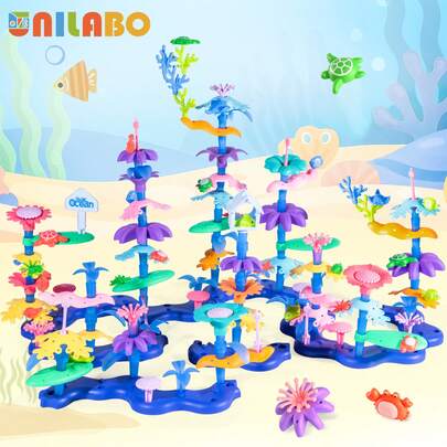 unilabo Đồ chơi giáo dục STEM thú vị, đồ chơi xếp hình hoa, đồ chơi khối xây dựng khu vườn, phù hợp cho các hoạt động giáo dục STEM dành cho trẻ mầm non, thích hợp cho bé trai và bé gái 3, 4, 5, 6 tuổi, một món quà sinh nhật, quà tựu trường, quà Phục Sinh tuyệt vời cho trẻ em!