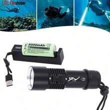 Professional Underwater LED Flashlight Diving Light Waterproof Dive Lamp. - balck colour - View 3