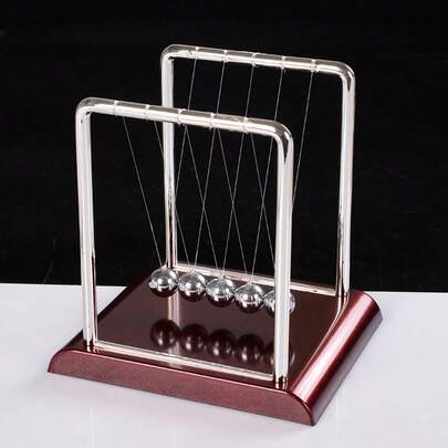 3 Sizes Newton's Cradle, Square Metal Kinetic Energy Perpetual Motion Desk Decor, Creative Gift For Birthday, Small Gift