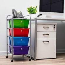 carrito organizadorMind Reader Carrito rodante de Almacenamiento con cajones Multicolor 1 1 - Multicolor - Ver 2