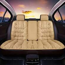 1pc Thick Warm Feather Padded Car Rear Seat Cushion, Plush Rear Bench Seat Cover With Backrest - Rear Seat Cushion - View 3