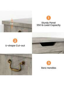 Cesta de almacenamiento de madera con tapa, Caja de juguetes de madera para niños y niñas, Caja de juguetes de madera para niños grandes, Banco de almacenamiento con bisagra de , Baúl de almacenamiento para la entrada, Sala de estar, Dormitorio, Sala de juegos - 39,4 pulgadas - Gris - Ver 5