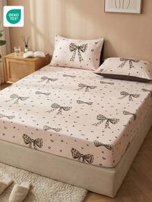 2/3件套时尚蝴蝶结床上用品套装，包含床垫保护套，柔软蓬松，透气防皱，采用深口袋设计，抗起球，弹性舒适，静音防滑，适用于各种床型，适合家居/宿舍/卧室装饰，可机洗，亲肤，四季皆宜，易于打理 - 彩色 - 查看 8